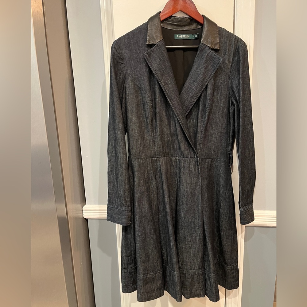 Lauren Ralph Lauren Charcoal Denim Midi Dress